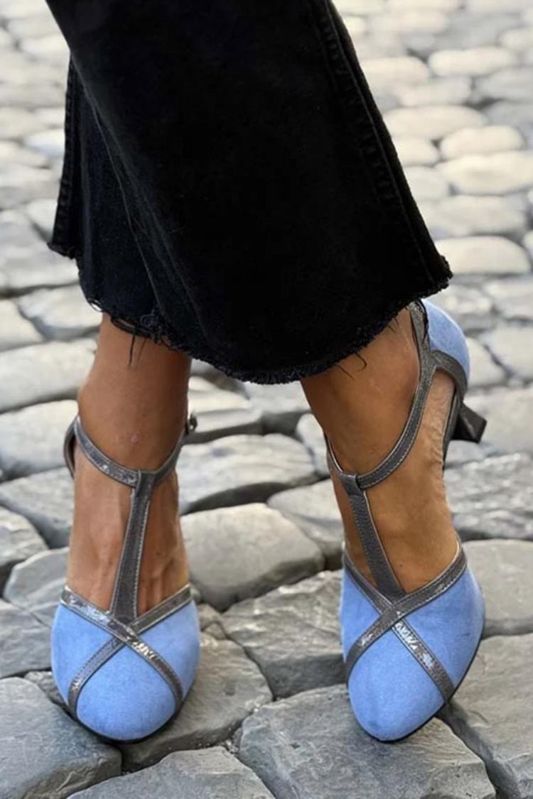 Lilou™ | Escarpins Élégants Suéde Bleu