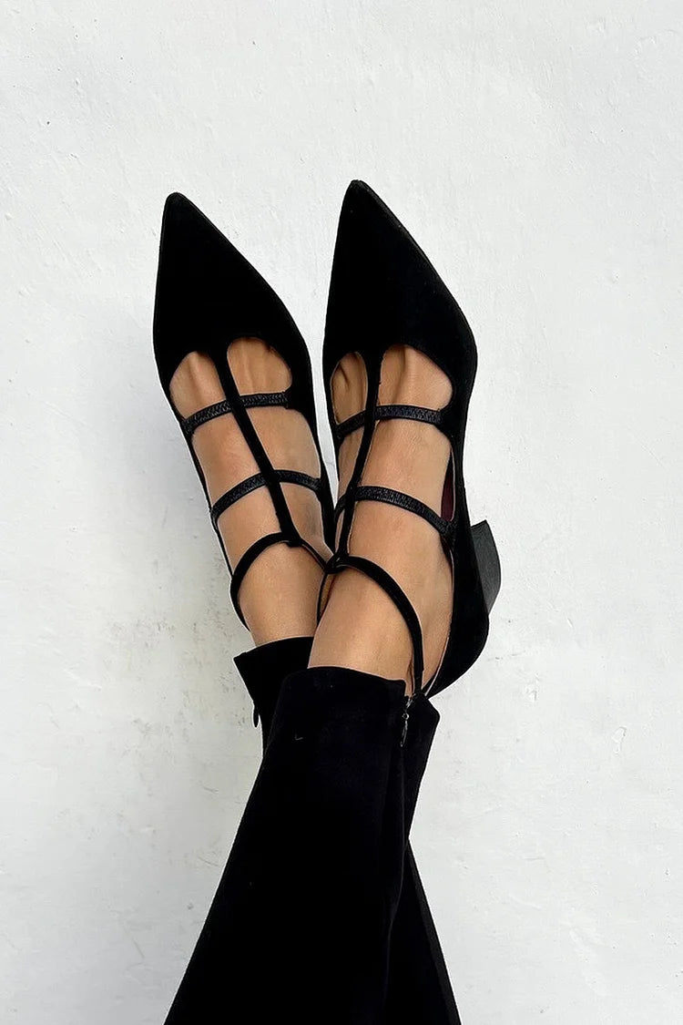 Mia™ | Escarpins Croisés Noirs