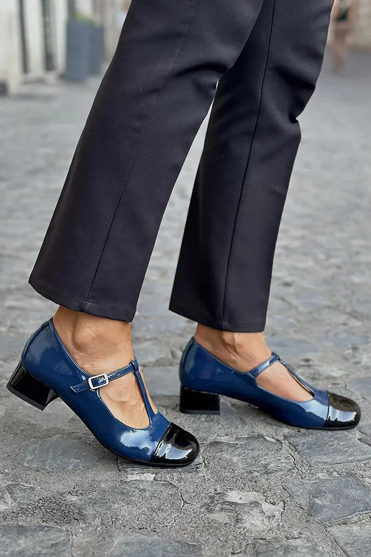 Aurélie™ | Escarpins Vernis Bleu