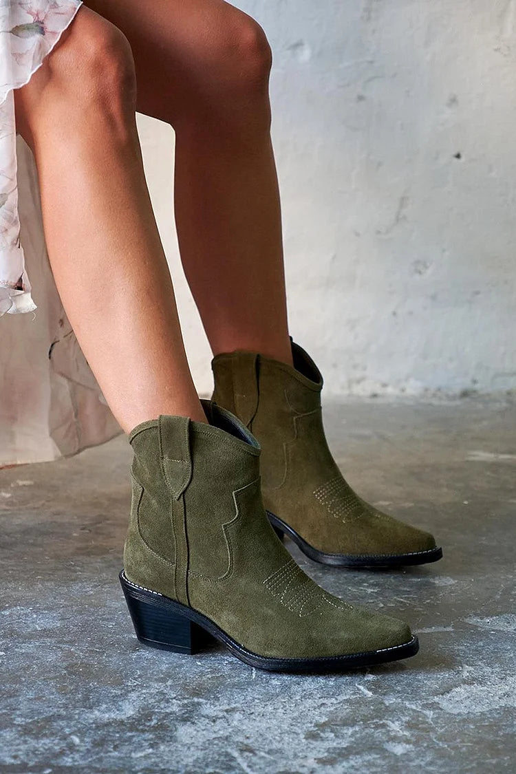 Élise™ | Bottines Courtes en Suède