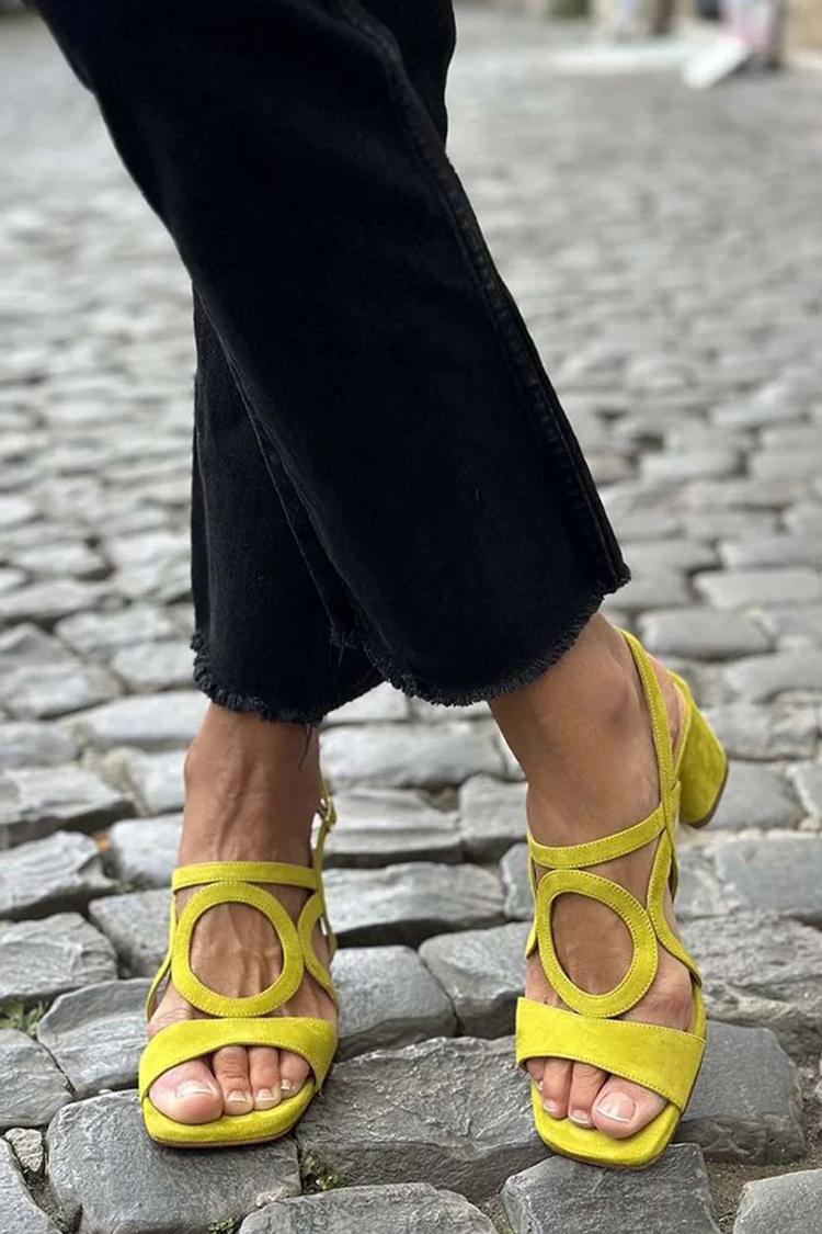Inès™ | Sandales Suédées Citron