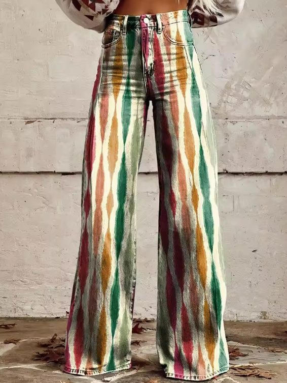 Meya™ | Pantalon Palazzo Rayé