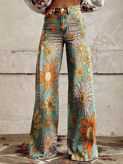 Amélie™ | Pantalon Palazzo Fleuri