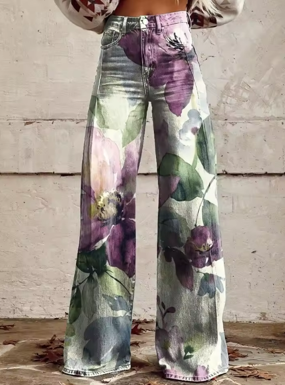 Anna™ | Pantalon Palazzo Fleuri