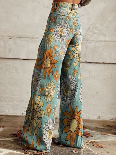 Amélie™ | Pantalon Palazzo Fleuri
