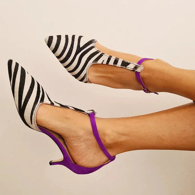 Amandine™ | Escarpins Élégants Rayés