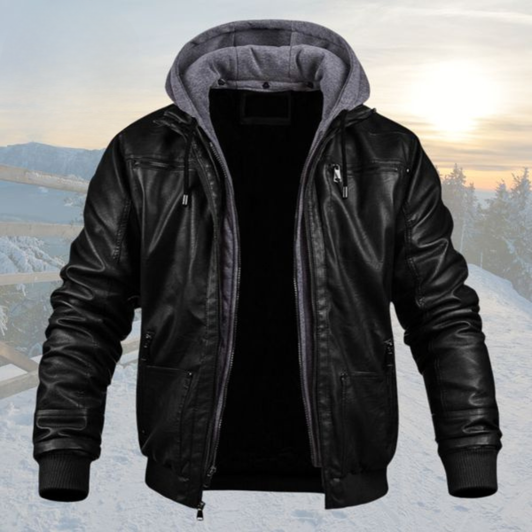 Dani™ | Manteau chic en cuir avec capuche
