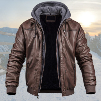 Dani™ | Manteau chic en cuir avec capuche