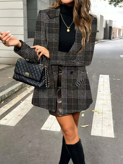 Louna™ | Veste Chic Motif Prince-de-Galles
