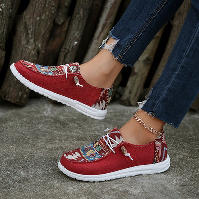 Nathalie™ | Mocassins à Motifs Géométriques