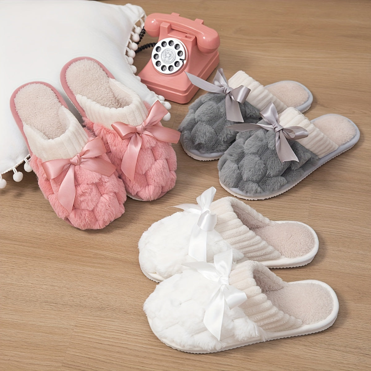 Lilou™ | Chaussons en laine avec nœud