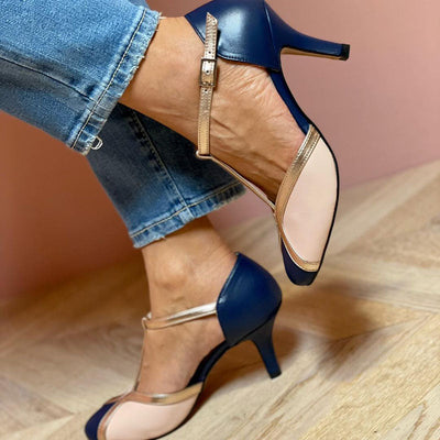Océane™ | Escarpins Élégants Bleu Nuit