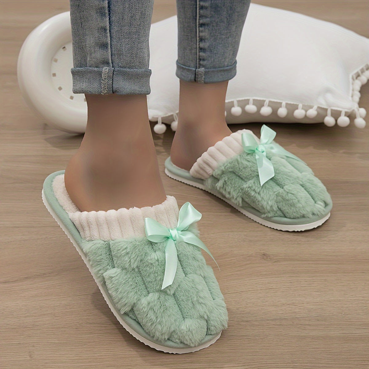 Lilou™ | Chaussons en laine avec nœud