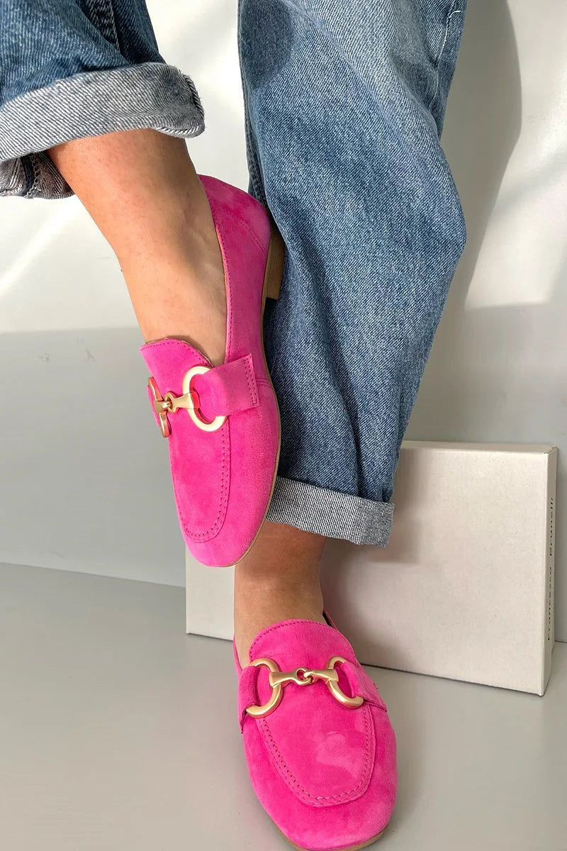 Hélene™ | Mocassins Roses en Suéde