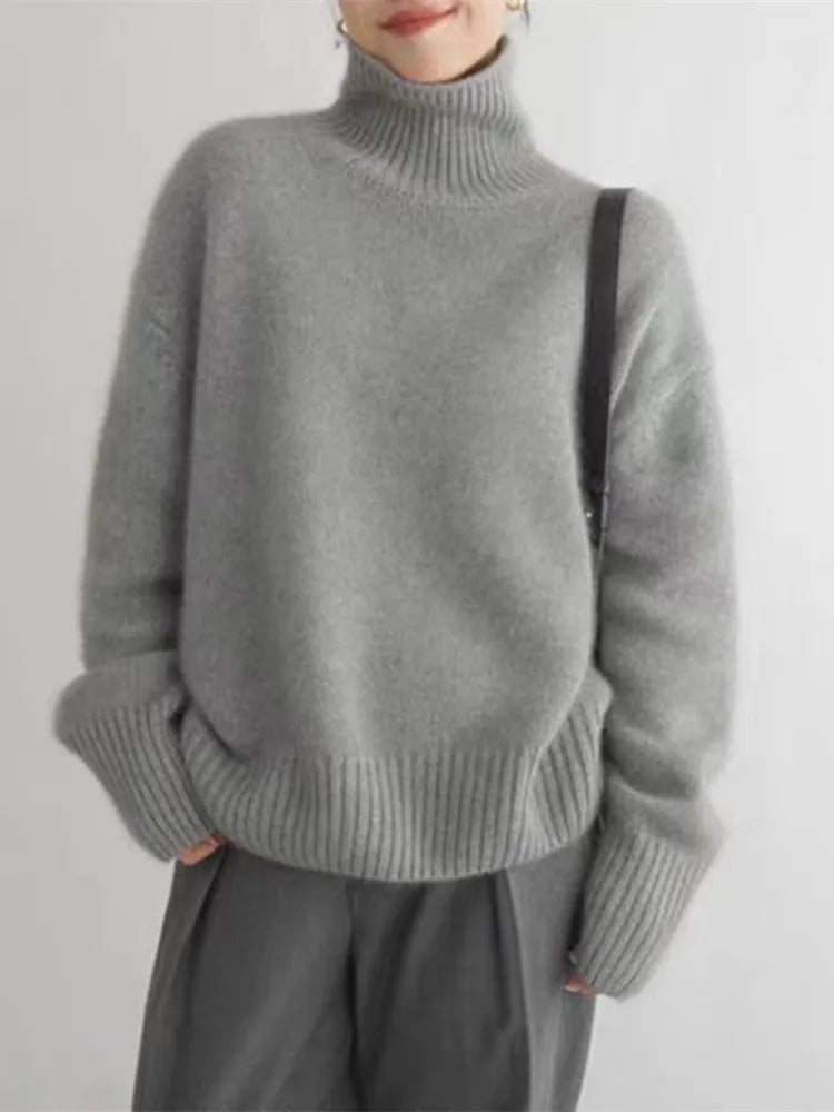 Élodie™ | Pull Col Roulé en Cachemire