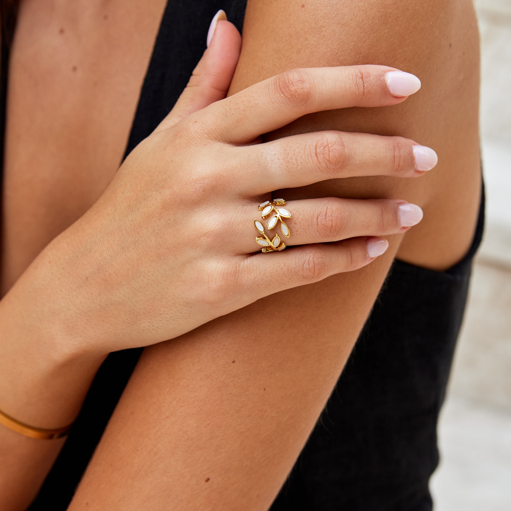 Serene™ | Bague Feuille Or