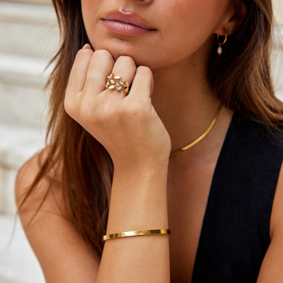 Serene™ | Bague Feuille Or