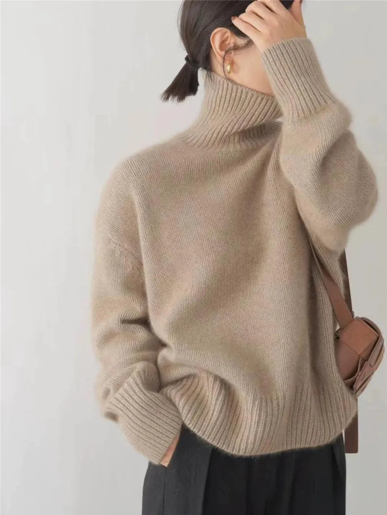 Élodie™ | Pull Col Roulé en Cachemire
