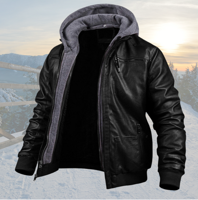 Dani™ | Manteau chic en cuir avec capuche