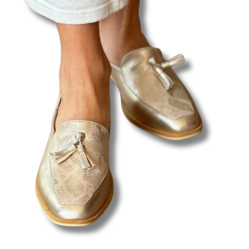 Nula™ | Élégant Mocassin Or