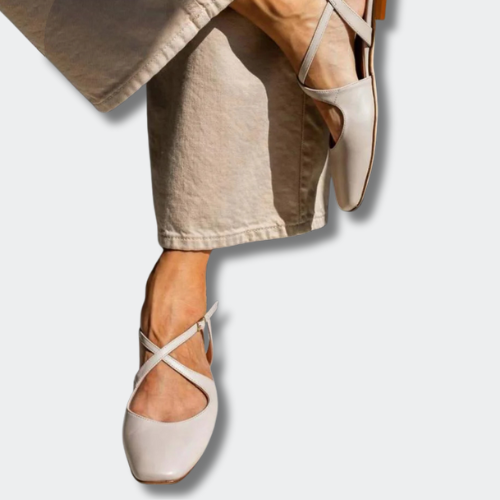 Chloé™ | Ballerines Croisées Crème