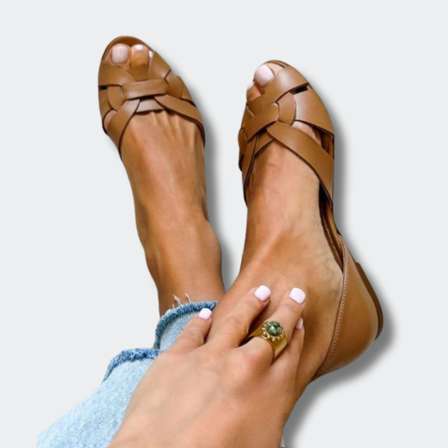 Camille™ | Ballerines Tressées Cuir