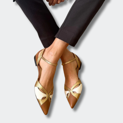 Camille™ | Ballerines Tricolores Croisées