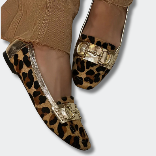 Luna™ | Mocassin Léopard Or