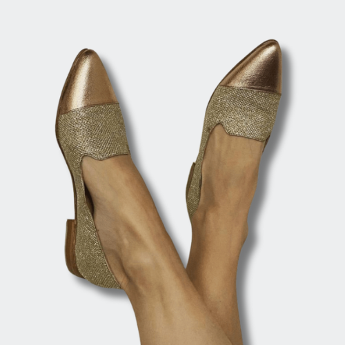 Sofia™ | Mocassins dorés à paillettes