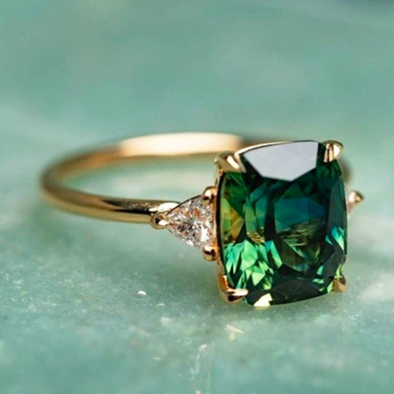 Nina™ | Élégante bague en pierre verte