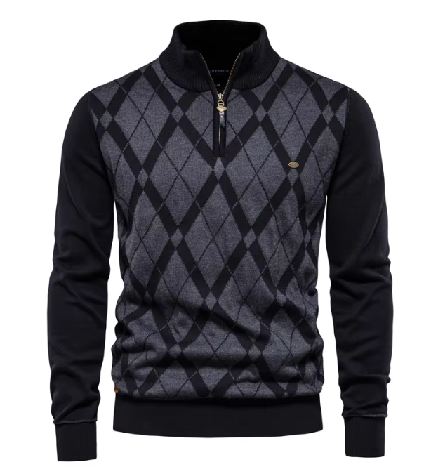 Nicolas™ | Pull à Carreaux Subtils