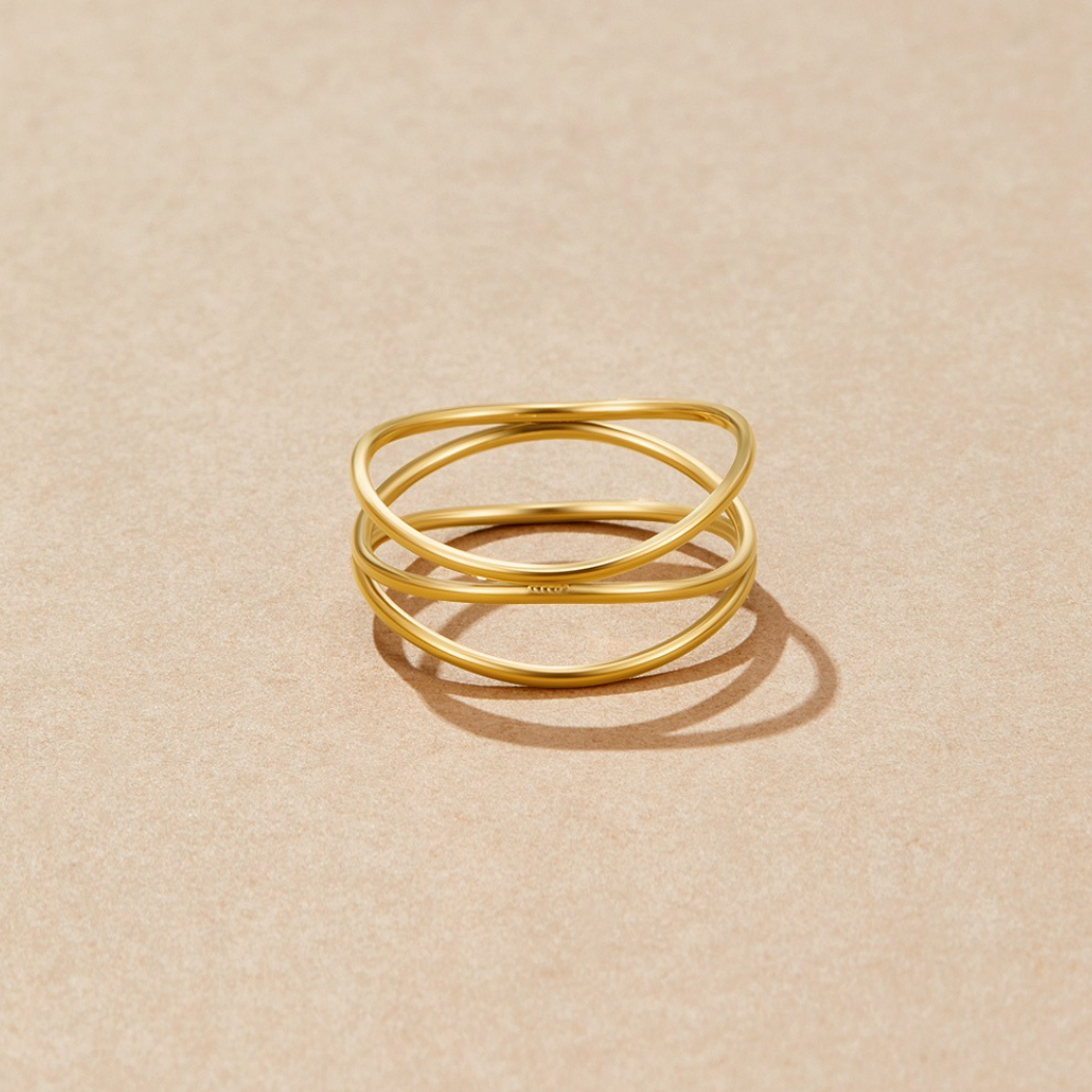 Élodie™ | Bague Dorée Élégante