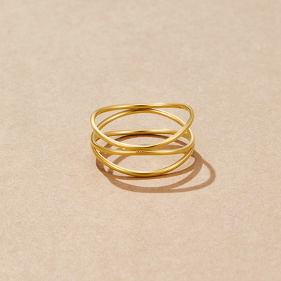 Élodie™ | Bague Dorée Élégante