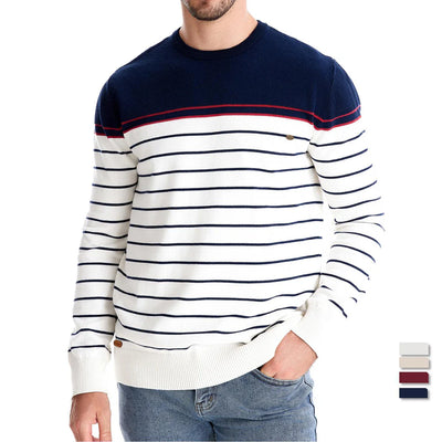 Adrien™ | Pull Rayé Marin