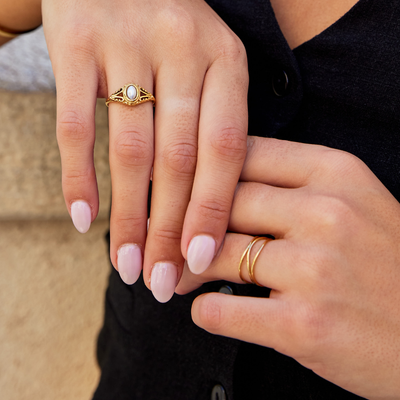 Élodie™ | Bague Dorée Élégante