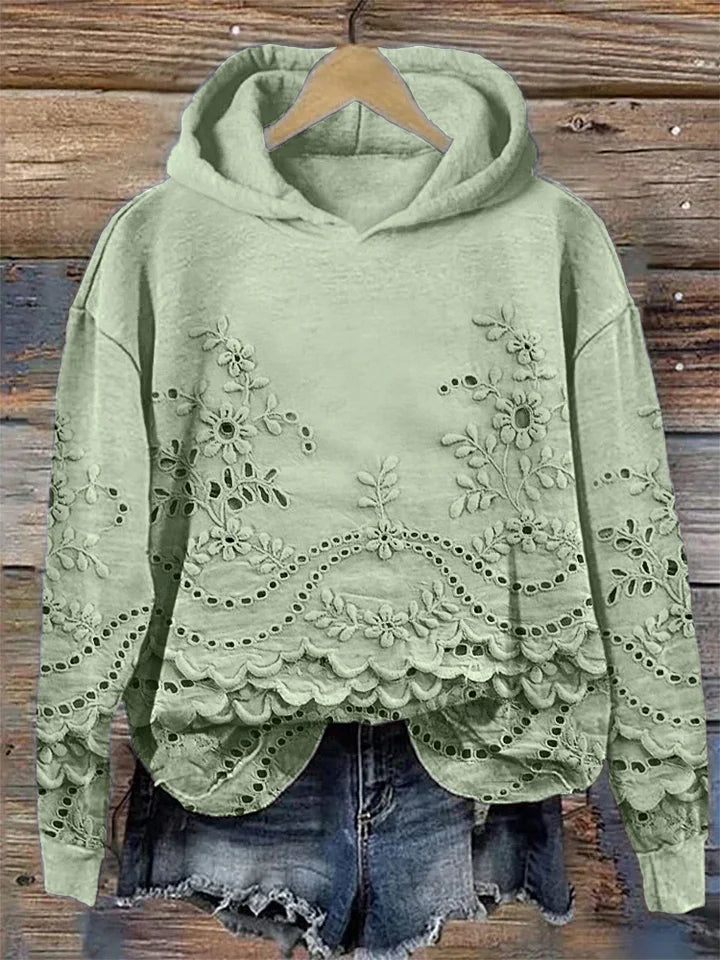 Camille™ | Sweat à Capuche Brodé Vert