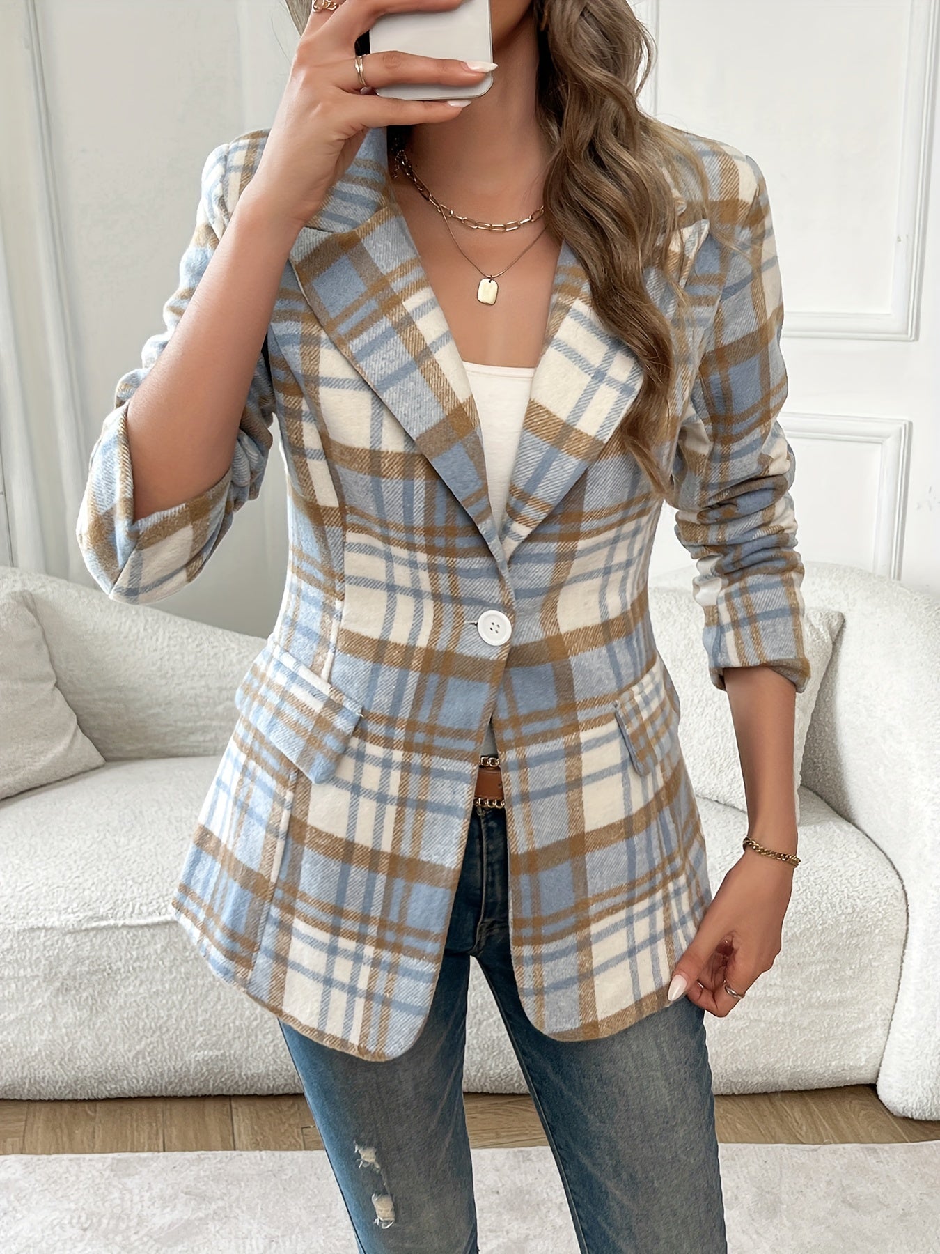 Manon™ | Veste chic à carreaux