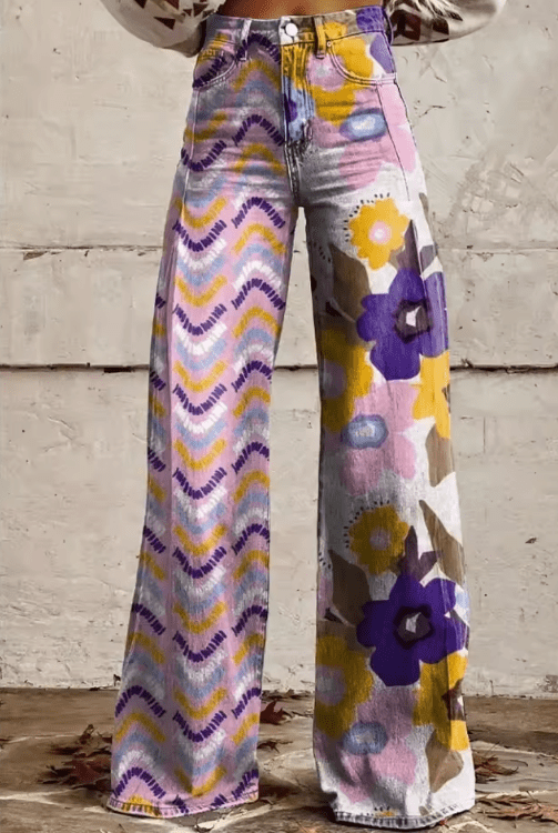 Lea™ | Pantalon Fluide Abstrait