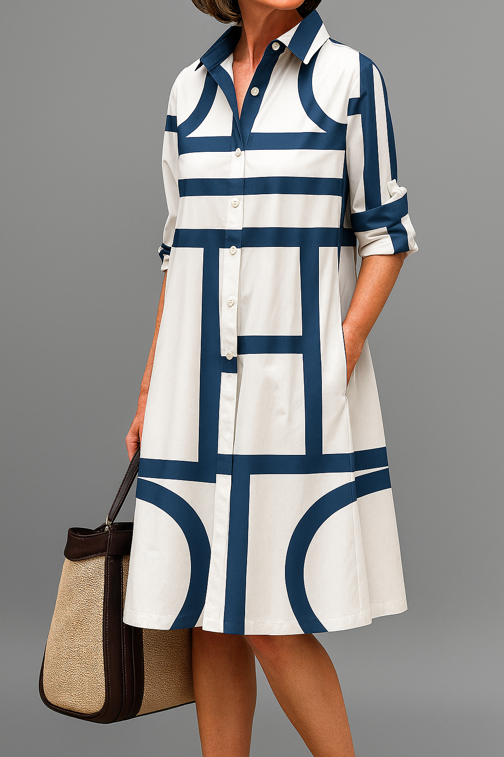 Juliette™ | Robe Midi Géométrique
