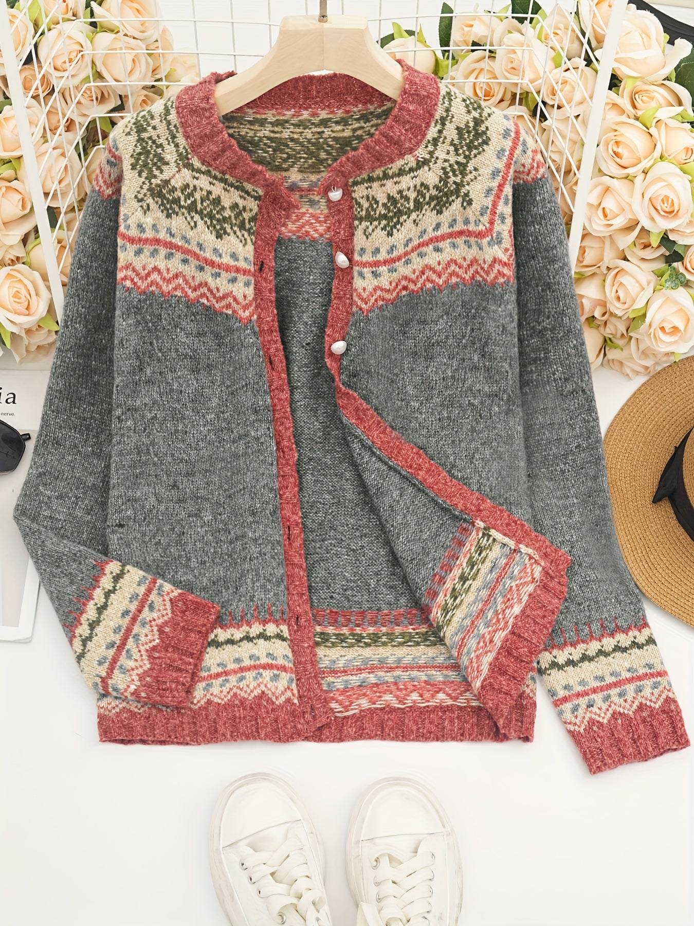 Justine™ | Cardigan Motifs Géométriques