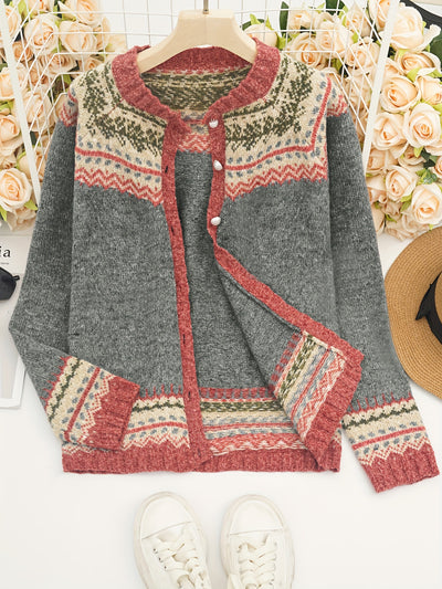Justine™ | Cardigan Motifs Géométriques