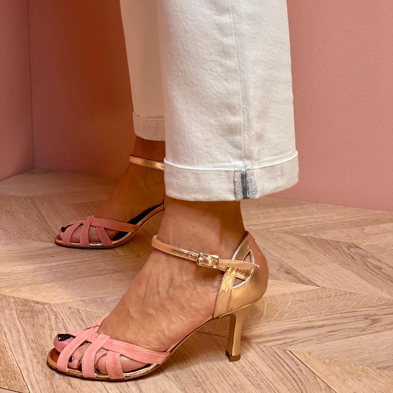 Corinne™ | Escarpins Élégants Dorés Luxe