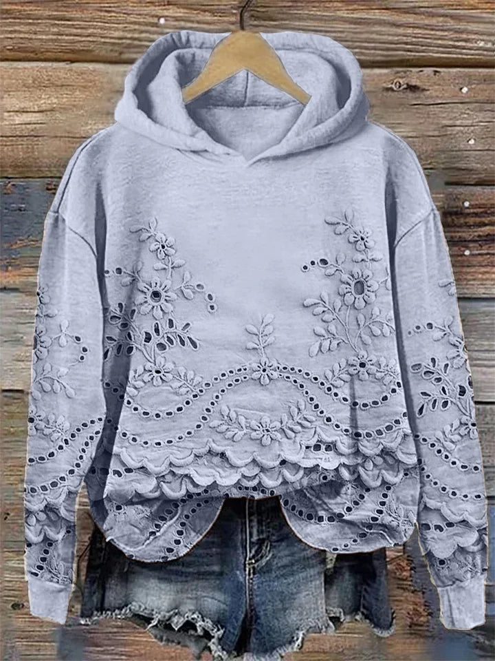 Camille™ | Sweat à Capuche Brodé Bleu
