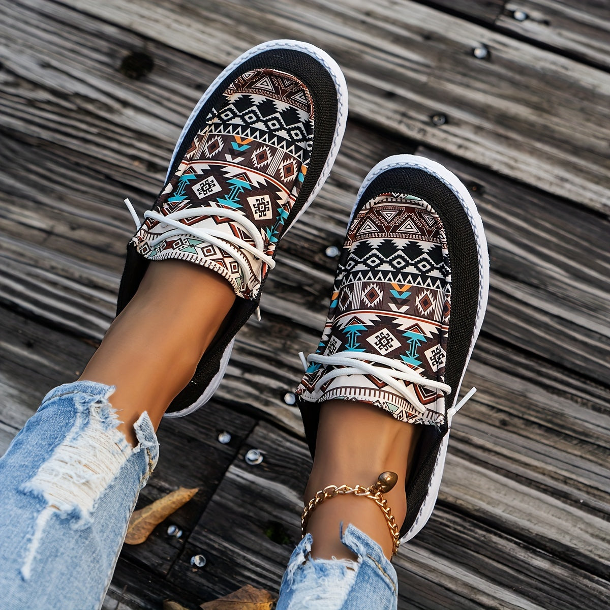 Roxane™ | Mocassins à Motifs Audacieux