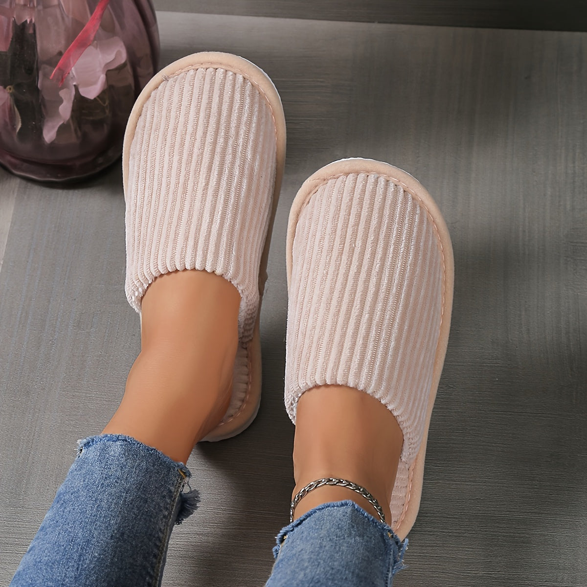 Nora™ | Chaussons rayés en laine