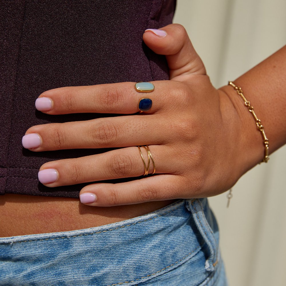 Élodie™ | Bague Dorée Élégante