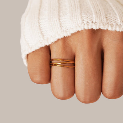 Élodie™ | Bague Dorée Élégante