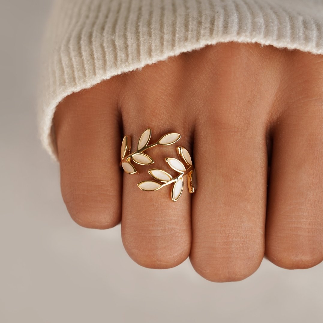 Serene™ | Bague Feuille Or